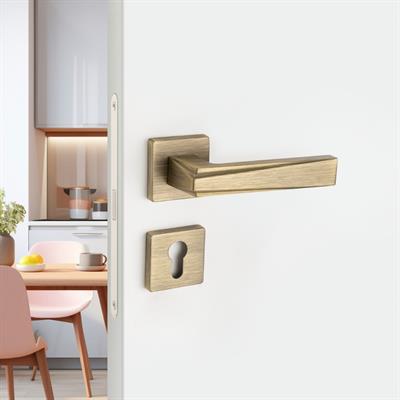 Rocca Rozetli Kapı Kolu Takımı Antik Rengi