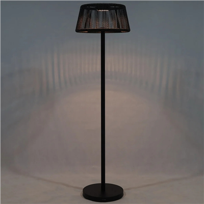 ROP&STRIP Güneş Enerjili ve Şarj Edilebilir Lambader 120/175 cm (Siyah Alüminyum, Siyah Halat)