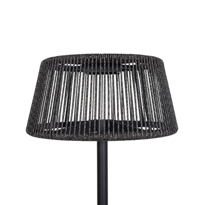 ROP&STRIP Güneş Enerjili ve Şarj Edilebilir Lambader 120/175 cm (Siyah Alüminyum, Siyah Halat)