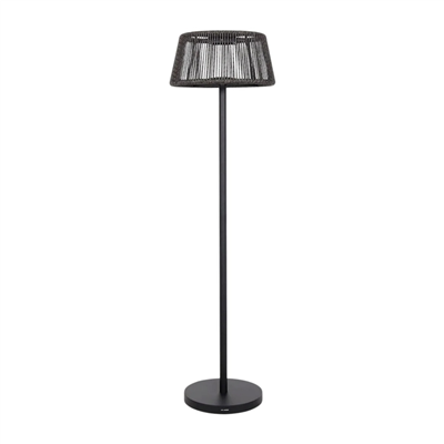 ROP&STRIP Güneş Enerjili ve Şarj Edilebilir Lambader 120/175 cm (Siyah Alüminyum, Siyah Halat)