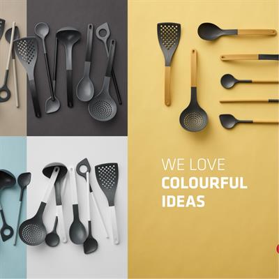 Rosti Optima Delikli Ve Renkli Saplı Karıştırma Kaşığı 31 Cm