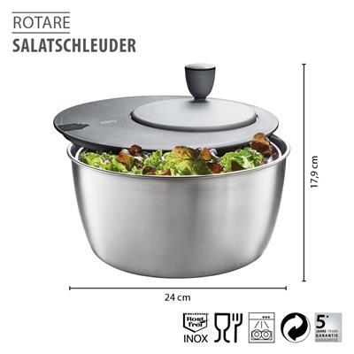 Rotare Salata Kurutucusu Paslanmaz Çelik Kaseli 3 L