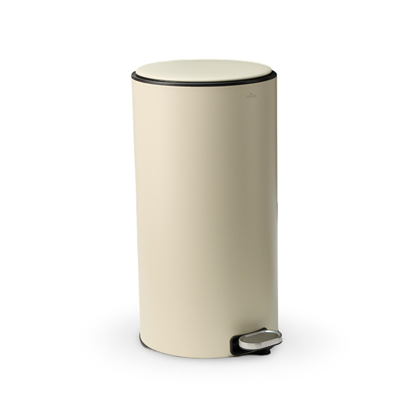 Round Mat Krem Çöp Kovası 30 L