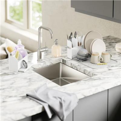 Sabun Pompalı Sling Lavabo Rafı Beyaz Renk 22x18 cm