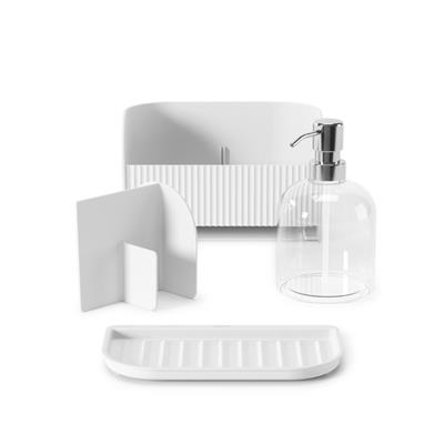 Sabun Pompalı Sling Lavabo Rafı Beyaz Renk 22x18 cm