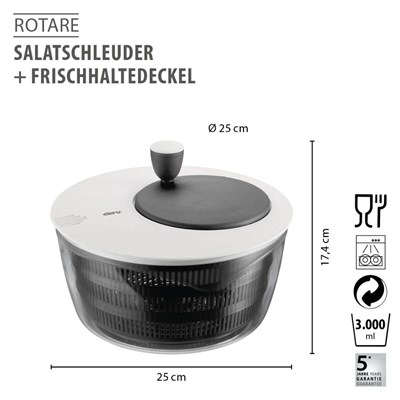 Salata Kurutucusu 4 L + Tazeliği Koruyucu Kapak