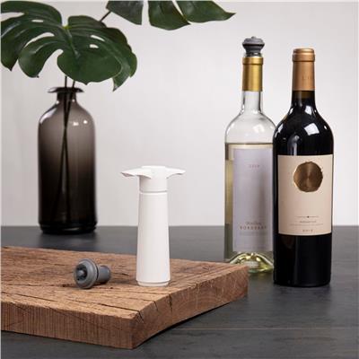 Şarap Vakum Seti - 1 Pompa 2 Tıpa / Beyaz