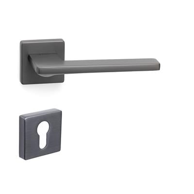 Sarp Rozetli Kapı Kolu Takımı Füme Renk