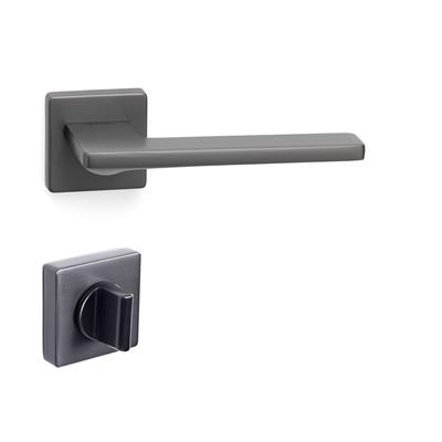 Sarp Rozetli Kapı Kolu Takımı Füme Renk