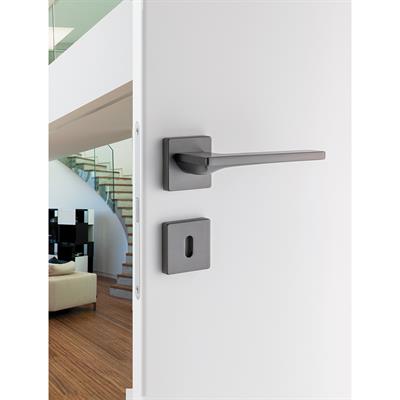 Sarp Rozetli Kapı Kolu Takımı Füme Renk