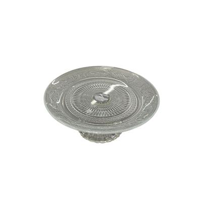 Şeffaf Camlı Kek Servis Tabağı Çap 18 cm