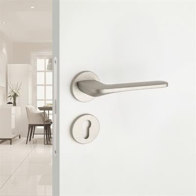 Selene Rozetli Kapı Kolu Nikel Saten Renk