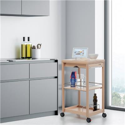 Servi-Tu Ahşap Mutfak Arabası Naturel Renk