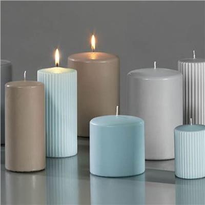 Silindir Oluklu Zeytin Renk Mum 7Cmx15H. Yanma Süresi:75Saat