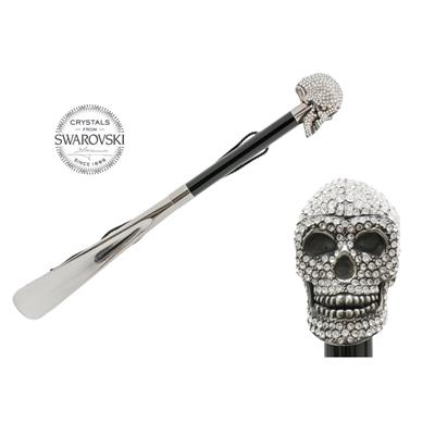 Silver Swarovski® Kafatası Lüks Ayakkabı Çekeceği H: 50 cm