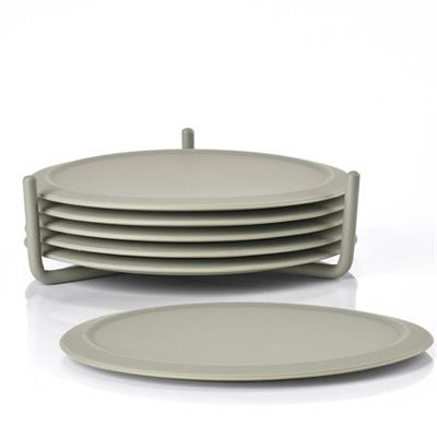 Singles 6Lı Bardak Altlığı Çamur Rengi 3,1 cm - Çap 10 cm