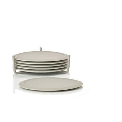 Singles 6Lı Bardak Altlığı Çamur Rengi 3,1 cm - Çap 10 cm