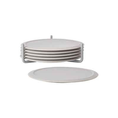 Singles 6Lı Bardak Altlığı Sıcak Gri 3,1 cm - Çap 10 cm