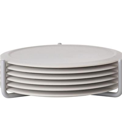 Singles 6Lı Bardak Altlığı Sıcak Gri 3,1 cm - Çap 10 cm