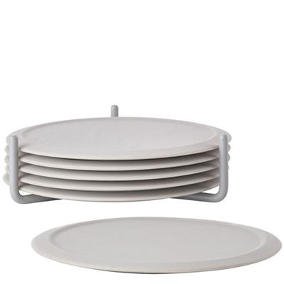 Singles 6Lı Bardak Altlığı Sıcak Gri 3,1 cm - Çap 10 cm
