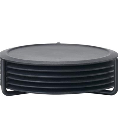 Singles 6Lı Bardak Altlığı Siyah 3,1 cm - Çap 10 cm