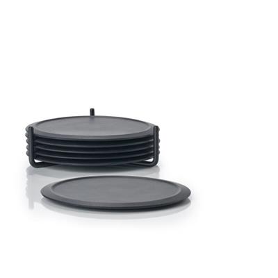 Singles 6Lı Bardak Altlığı Siyah 3,1 cm - Çap 10 cm