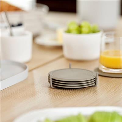 Singles 6Lı Bardak Altlığı Taupe 3,1 cm - Çap 10 cm