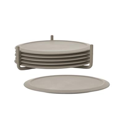 Singles 6Lı Bardak Altlığı Taupe 3,1 cm - Çap 10 cm
