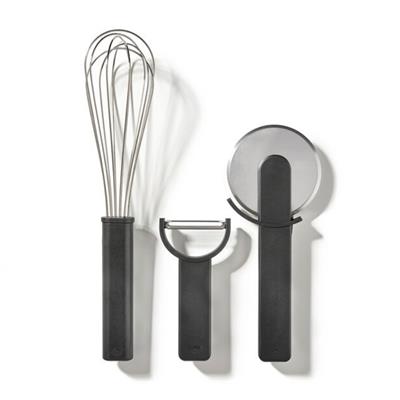 Singles Mutfak Gereçleri Seti 3 Parça Siyah - Çırpma Teli, Sebze Soyacağı Ve Pizza Tekerleği