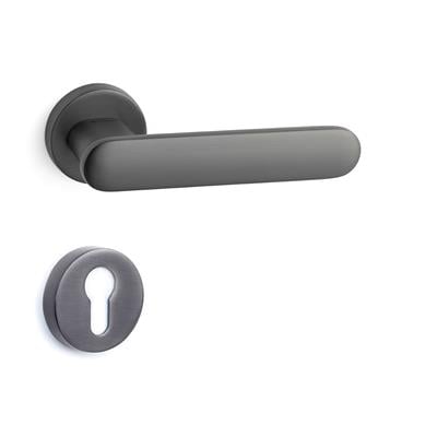 Sınus Rozetli Kapı Kolu Takımı Füme Rengi