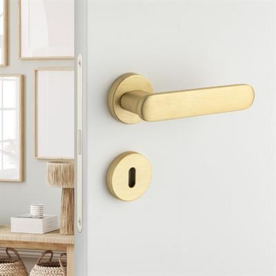 Sınus Rozetli Kapı Kolu Altın Saten Renk