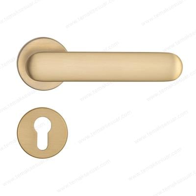 Sınus Rozetli Kapı Kolu Altın Saten Renk