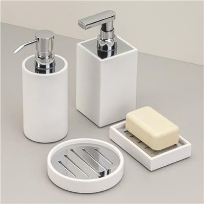 Sıvı Sabunluk Beyaz/Krom Renk 190X73X88 Mm