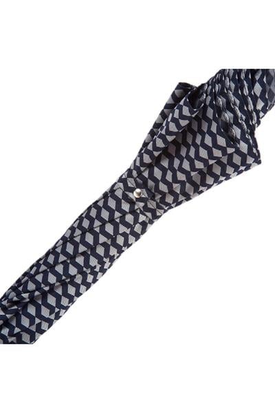 Gri Bükülmüş Deri Saplı Unisex Otomatik Şemsiye 95 cm