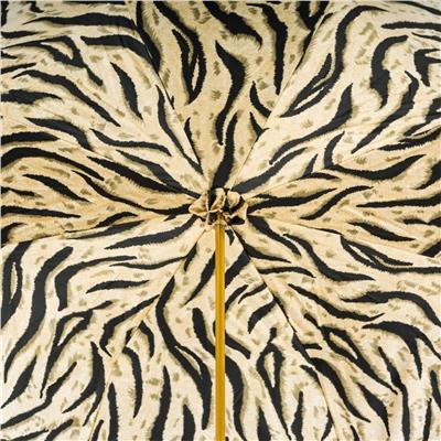 Siyah Kaplan Çizgili Çift Kat Kumaş Unisex Şemsiye 93 cm