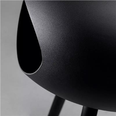 Siyah Kubbe Şömine & Öğütülmüş Ahşap Cilalı Çelik Brülör (Büyük Ayak) / Black Ground Wood High Black- Smoked Oak-Steel Burner