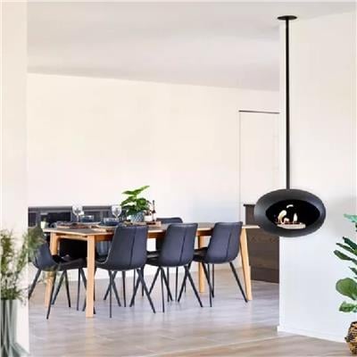 Siyah Kubbe Şömine & Siyah 120 Cm Çelik Brülör / Black Sky - Black - 120 Cm-Steel Burner