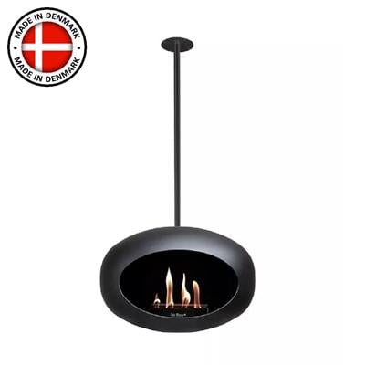Siyah Kubbe Şömine & Siyah 120 Cm Çelik Brülör / Black Sky - Black - 120 Cm-Steel Burner