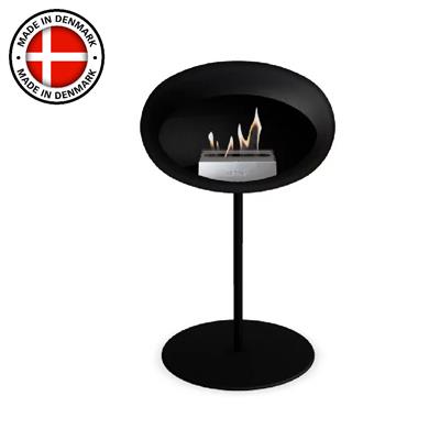 Siyah Kubbe Şömine & Siyah 25 Mm Çelik Brülor / Black Ground Steel Low Black-25Mm- Steel Burner-Black