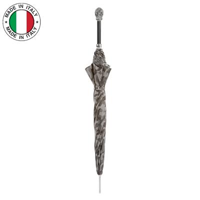 Siyah Swarovski® Kafatası Figürlü Askeri Gri Kamuflaj Otomatik Şemsiye 95 Cm
