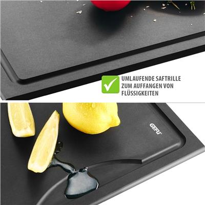 Slıze Orta Boy Kesme Tahtası, Siyah Renk 37x25x0,9 cm