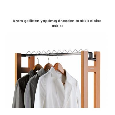 Snake 60 Katlanabilir Elbise Askısı Orta Boy Naturel Renk