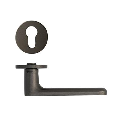 Solo Rozetli Kapı Kolu Kalaylı Siyah Saten Renk