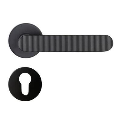 Solo-V Rozetli Kapı Kolu Mat Siyah Renk