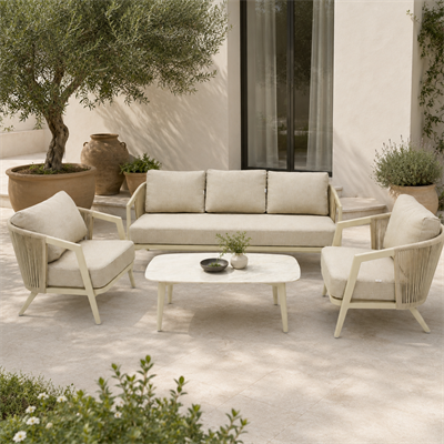 SORRENTO Aluminyum Dış Mekan Oturma Grubu 4 Parça