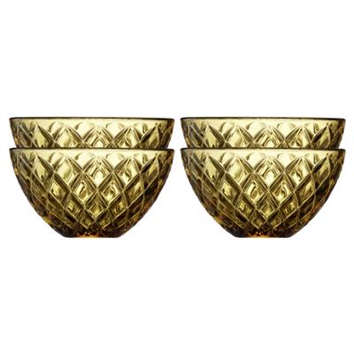 Sorrento Cam Kase 4 Adet Çap:12 Cm Amber