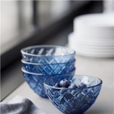 Sorrento Cam Kase 4 Adet Çap:12 Cm Mavi