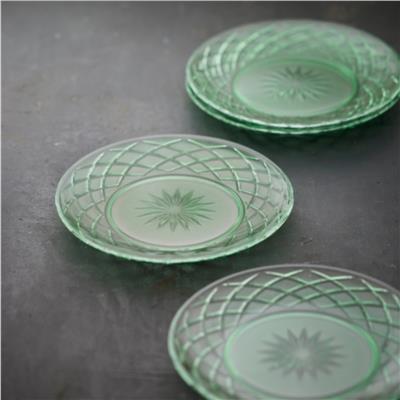 Sorrento Cam Tabak 4 Adet Çap:21 Cm Yeşil