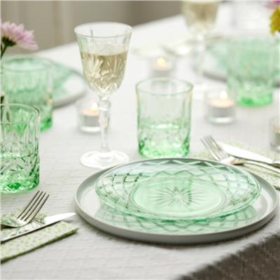 Sorrento Cam Tabak 4 Adet Çap:21 Cm Yeşil