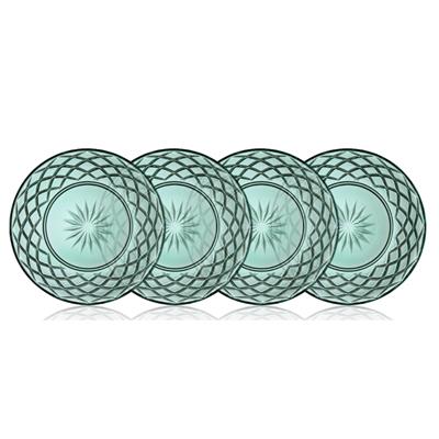 Sorrento Cam Tabak 4 Adet Çap:21 Cm Yeşil